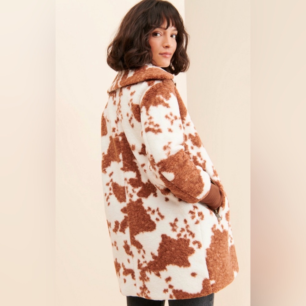Anthropologie NVLT Cow Print Coat, XS NWOT - Picture 2 of 5